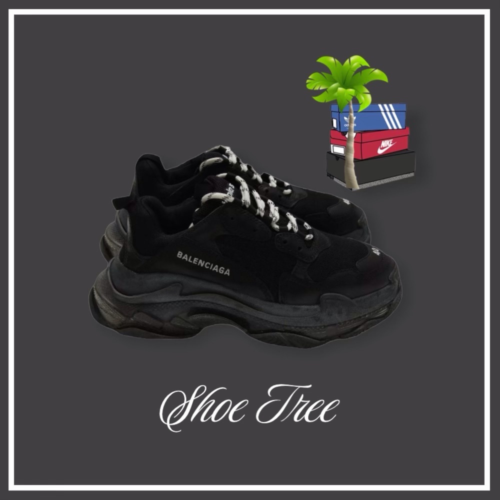 Balenciaga Triple S Black Platform Clear Black Sole Women Size 10 Sneaker